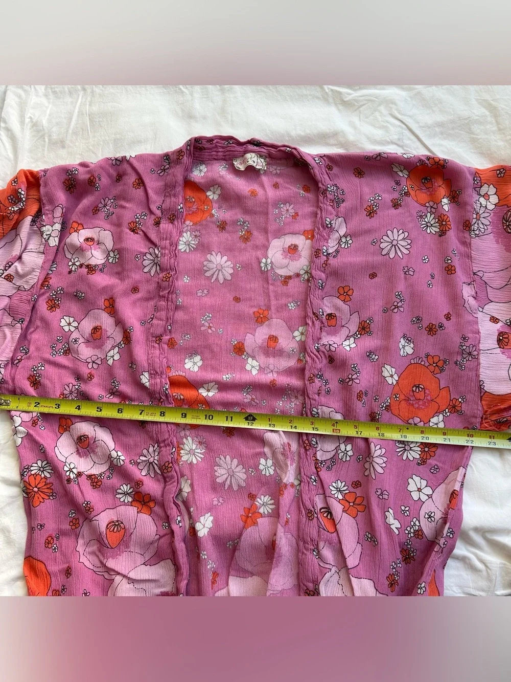 Free People Pink Floral Hidden Hills Maxi Kimono - OS